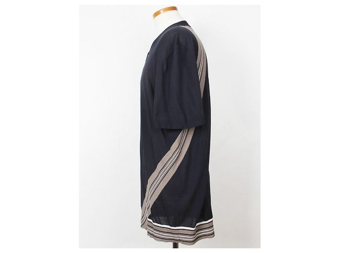 Hermès Strickshirt mit kurzen Ärmeln in Navy Blau - Ansicht 3