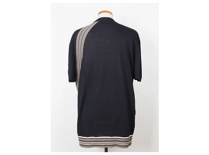 Hermès Strickshirt mit kurzen Ärmeln in Navy Blau - Ansicht 4