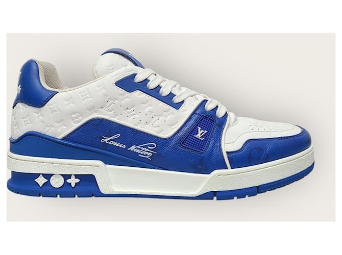 Louis Vuitton Sneakers Trainer Monogram LV blu - vista 2