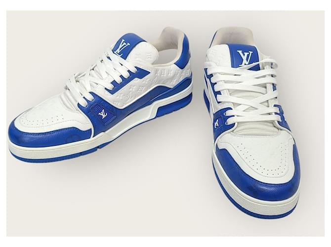Louis Vuitton Sneakers Trainer Monogram LV blu - vista 3