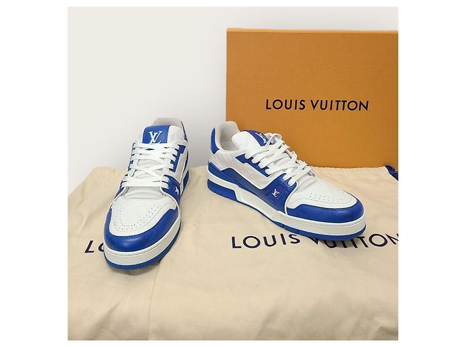 Louis Vuitton Sneakers Trainer Monogram LV blu - vista 8