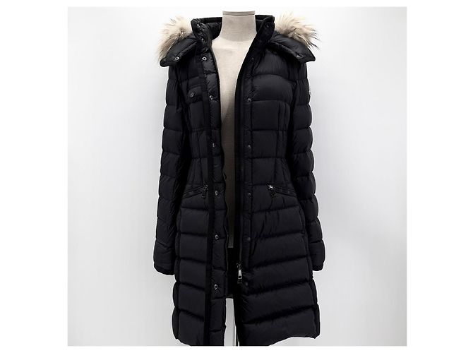 Moncler Herminfer Damen Lang Daunenjacke Schwarz - Ansicht 3