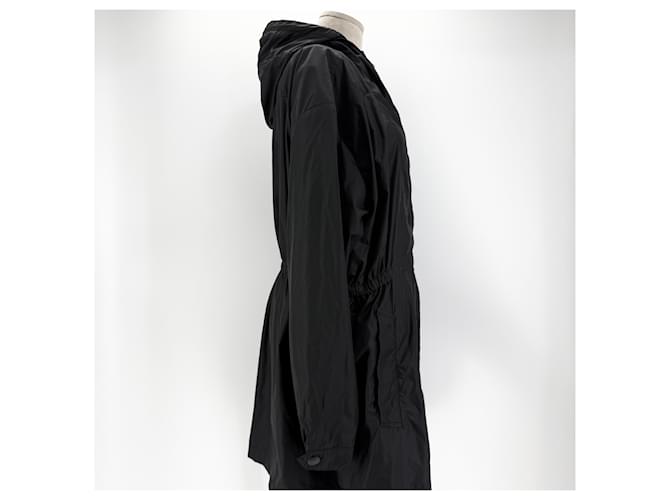 Prada Giacca a vento lunga in Re-Nylon con logo Triangle Nero - vista 5