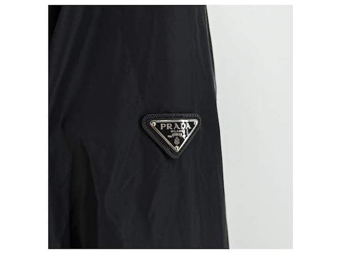 Prada Giacca a vento lunga in Re-Nylon con logo Triangle Nero - vista 7