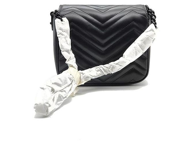 Gucci Mini borsa GG Marmont trapuntata Nero - vista 3