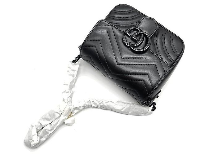 Gucci Mini borsa GG Marmont trapuntata Nero - vista 4