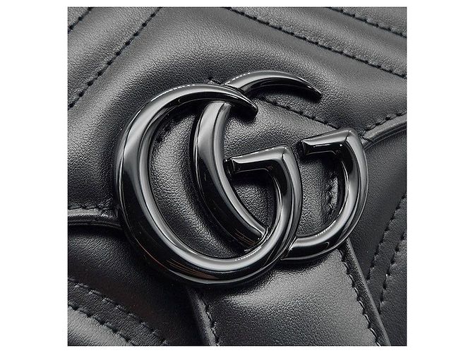 Gucci Mini borsa GG Marmont trapuntata Nero - vista 7