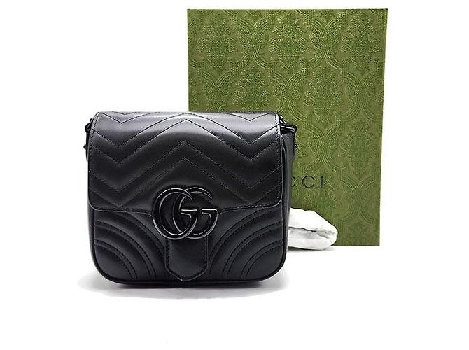 Gucci Mini borsa GG Marmont trapuntata Nero - vista 8
