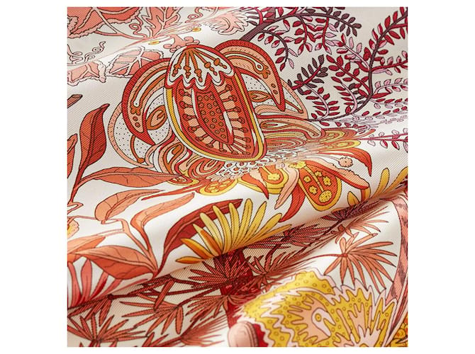 Hermès Sciarpa Le Jardin des Peintres Rosso - vista 6