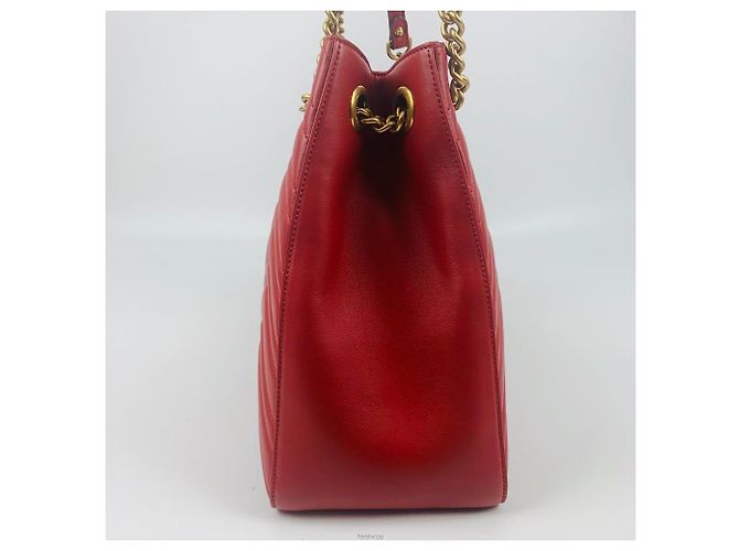 Gucci Borsa a Spalla Marmont Matelassé Rosso - vista 3