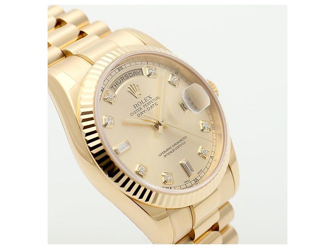 Rolex Orologio Day-Date in oro da uomo con diamanti originali e nuova fibbia D'oro - vista 13