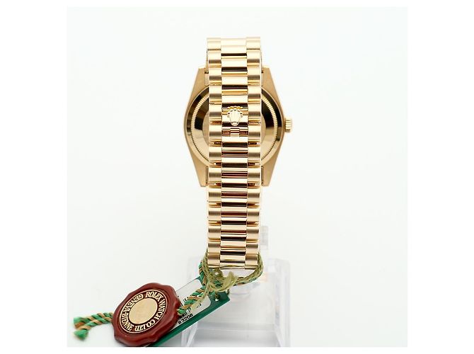 Rolex Orologio Day-Date in oro da uomo con diamanti originali e nuova fibbia D'oro - vista 8