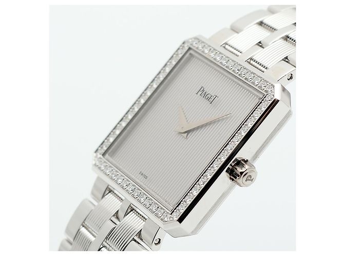 Piaget Relógio Vintage Feminino de Ouro Protocol Large White Gold Simple Lined Diamond Manual Branco - vista 10