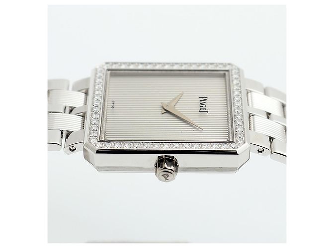 Piaget Relógio Vintage Feminino de Ouro Protocol Large White Gold Simple Lined Diamond Manual Branco - vista 12