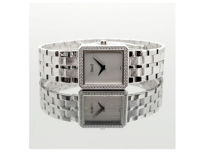 Piaget Relógio Vintage Feminino de Ouro Protocol Large White Gold Simple Lined Diamond Manual Branco - vista 16