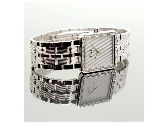 Piaget Relógio Vintage Feminino de Ouro Protocol Large White Gold Simple Lined Diamond Manual Branco - vista 17