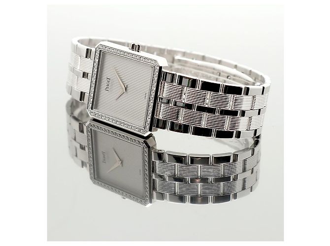 Piaget Relógio Vintage Feminino de Ouro Protocol Large White Gold Simple Lined Diamond Manual Branco - vista 18