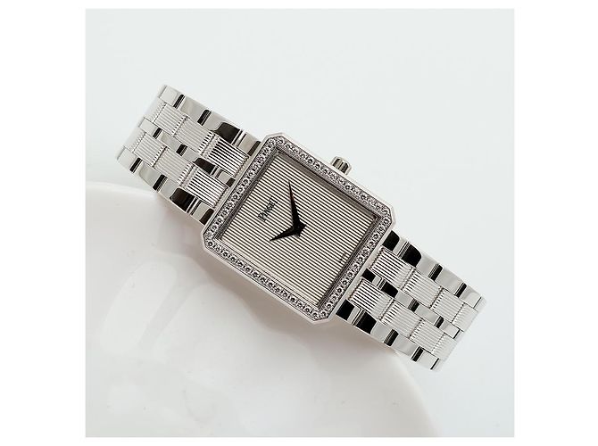 Piaget Relógio Vintage Feminino de Ouro Protocol Large White Gold Simple Lined Diamond Manual Branco - vista 19