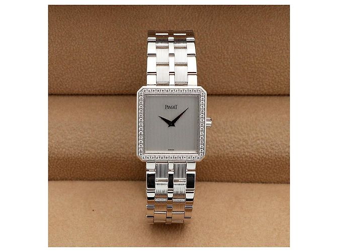 Piaget Relógio Vintage Feminino de Ouro Protocol Large White Gold Simple Lined Diamond Manual Branco - vista 2