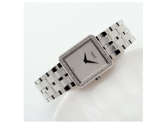 Piaget Relógio Vintage Feminino de Ouro Protocol Large White Gold Simple Lined Diamond Manual Branco - vista 20