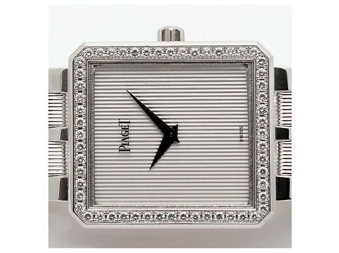 Piaget Relógio Vintage Feminino de Ouro Protocol Large White Gold Simple Lined Diamond Manual Branco - vista 21