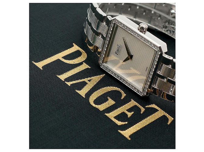 Piaget Relógio Vintage Feminino de Ouro Protocol Large White Gold Simple Lined Diamond Manual Branco - vista 23