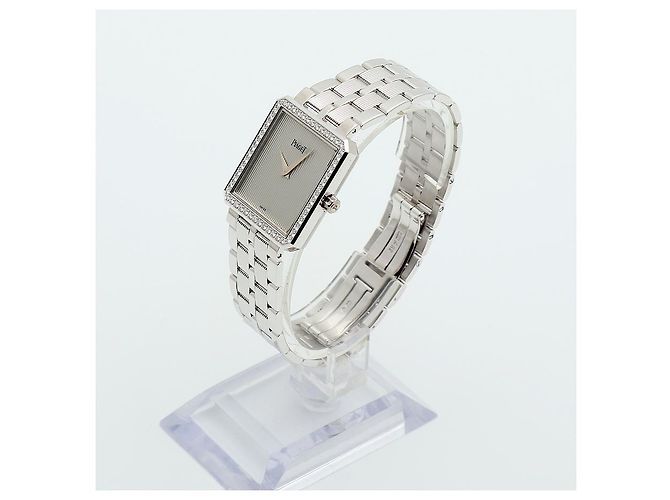 Piaget Relógio Vintage Feminino de Ouro Protocol Large White Gold Simple Lined Diamond Manual Branco - vista 4