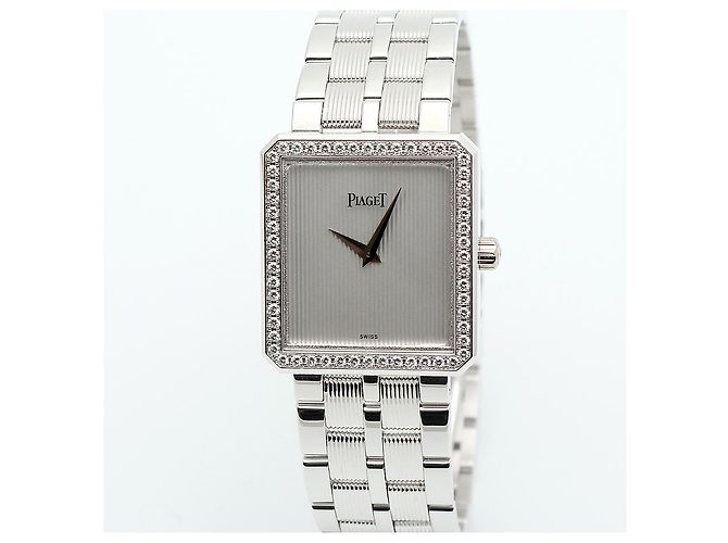 Piaget Relógio Vintage Feminino de Ouro Protocol Large White Gold Simple Lined Diamond Manual Branco - vista 8