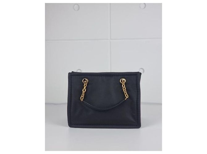 Tote Prada Bolsa de ombro acolchoada em Re-Nylon com corrente Preto - vista 5