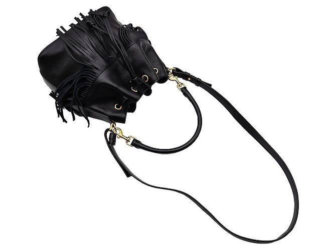 Saint Laurent Bucket in pelle nera Nero - vista 6