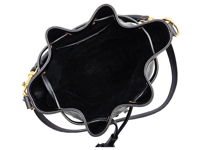 Saint Laurent Bucket in pelle nera Nero - vista 9