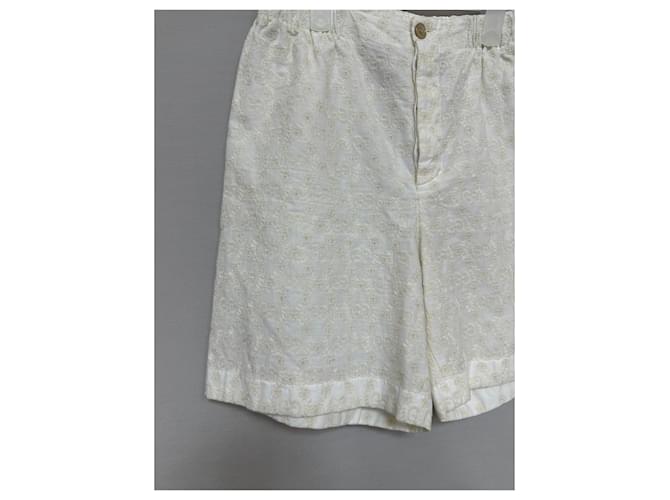 Gucci Short de algodón con bordado de flores GG Plata - vista 2