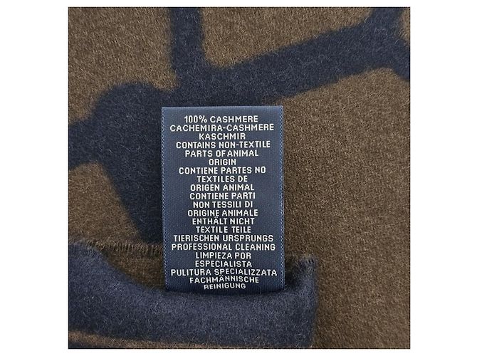 Hermès Sciarpa in Cashmere Casaque Mors Blu - vista 10