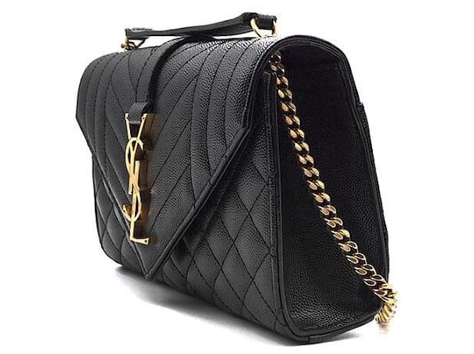 Saint Laurent Borsa a tracolla con catena Monogram Envelope Small Nero - vista 2
