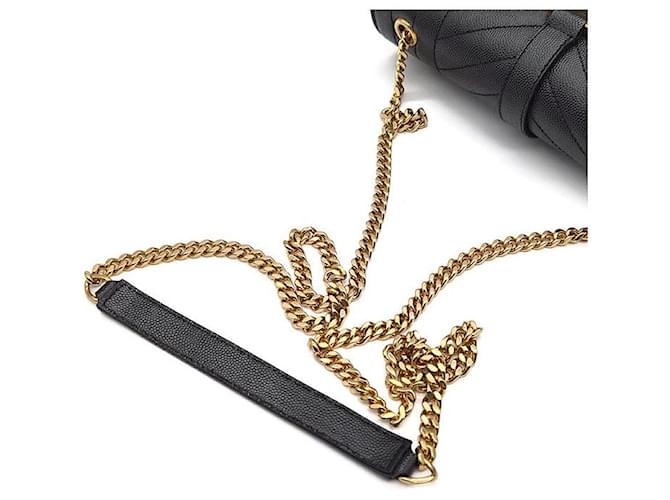 Saint Laurent Borsa a tracolla con catena Monogram Envelope Small Nero - vista 5
