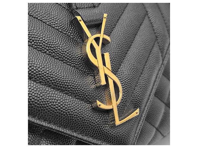 Saint Laurent Borsa a tracolla con catena Monogram Envelope Small Nero - vista 8