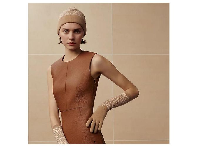 Hermès Strickmütze für Damen Julia Naoussa EBME Mehrfarben - Ansicht 3