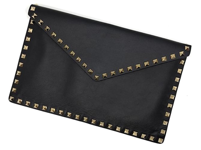 Valentino Clutch Rockstud Envelope Flap Black Nero - vista 2