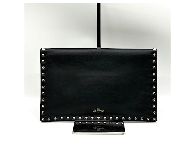 Valentino Clutch Rockstud Envelope Flap Black Nero - vista 4