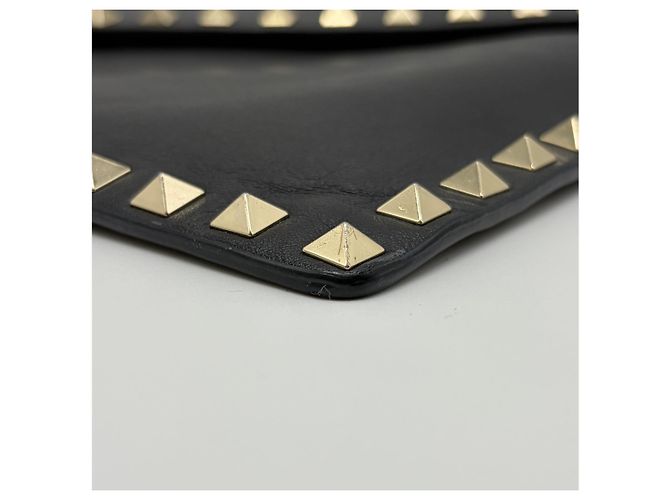 Valentino Clutch Rockstud Envelope Flap Black Nero - vista 5