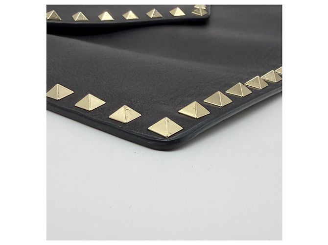 Valentino Clutch Rockstud Envelope Flap Black Nero - vista 6