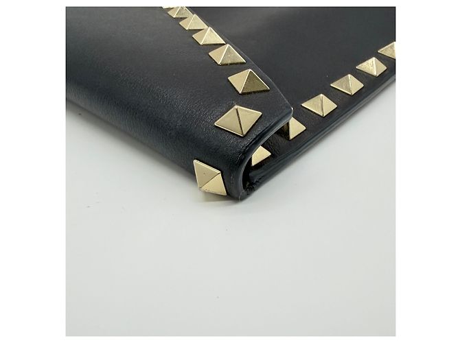 Valentino Clutch Rockstud Envelope Flap Black Nero - vista 7