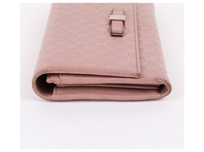 Gucci Sima Lederlanger Geldbeutel mit rosa Schleife Pink - Ansicht 4