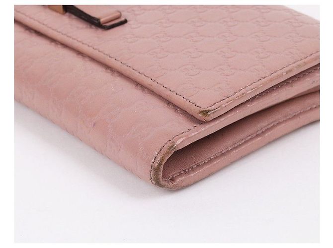 Gucci Sima Lederlanger Geldbeutel mit rosa Schleife Pink - Ansicht 6