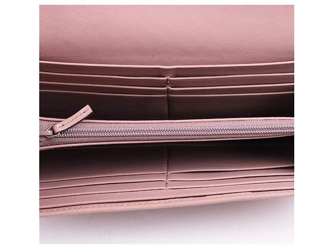 Gucci Sima Lederlanger Geldbeutel mit rosa Schleife Pink - Ansicht 7