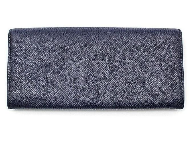 Tod's Portafoglio lungo con patta in pelle blu navy e argento - vista 2