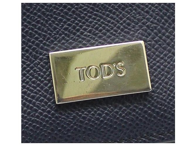 Tod's Portafoglio lungo con patta in pelle blu navy e argento - vista 6