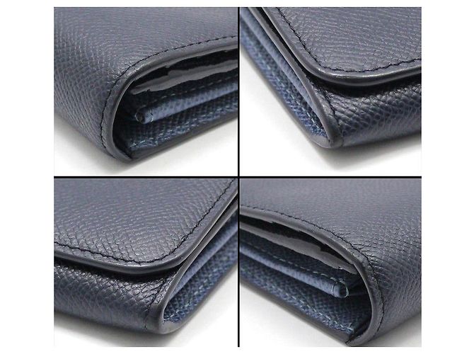 Tod's Portafoglio lungo con patta in pelle blu navy e argento - vista 8