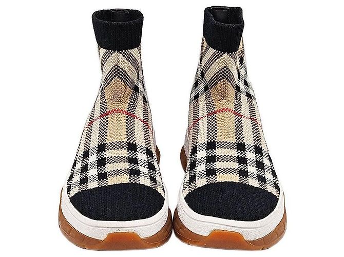 Burberry Sneaker in denim a quadri per bambini Multicolore - vista 4