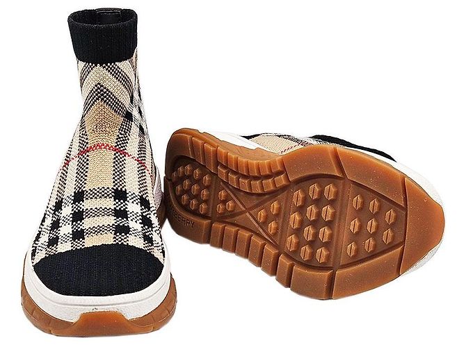 Burberry Sneaker in denim a quadri per bambini Multicolore - vista 5